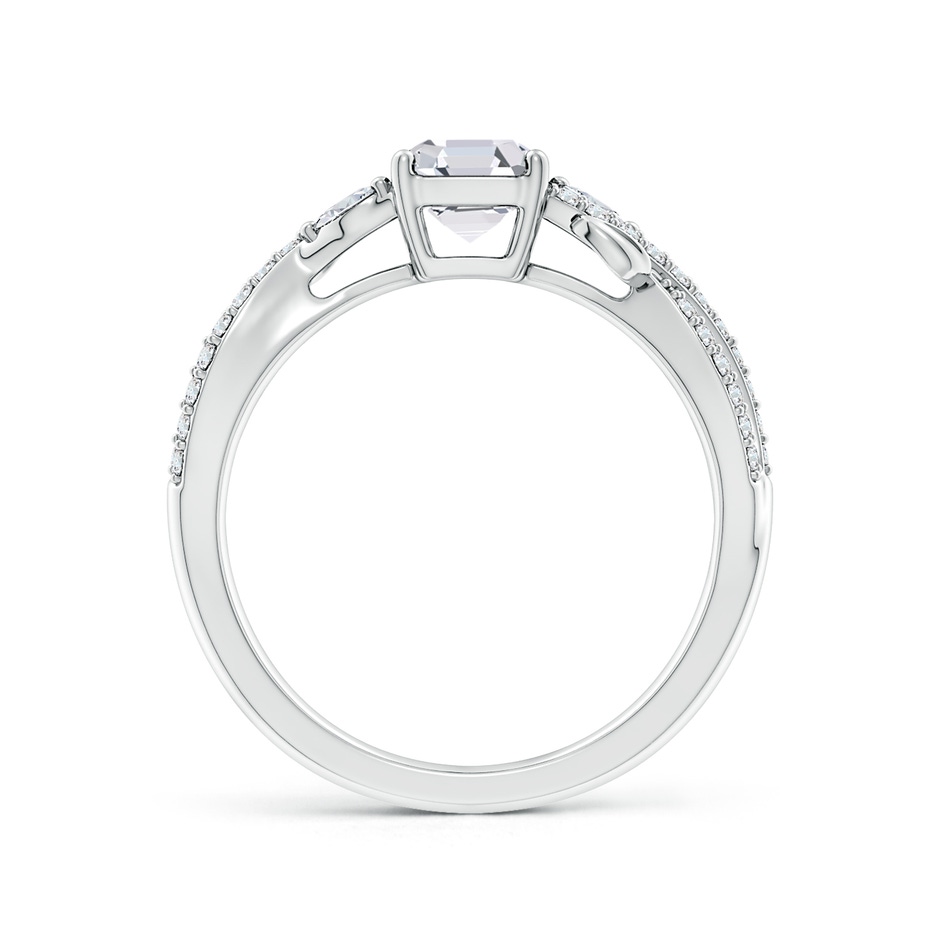 5mm FGVS Lab-Grown Nature-Inspired Asscher-Cut and Marquise Diamond Side Stone Engagement Ring in White Gold side 199