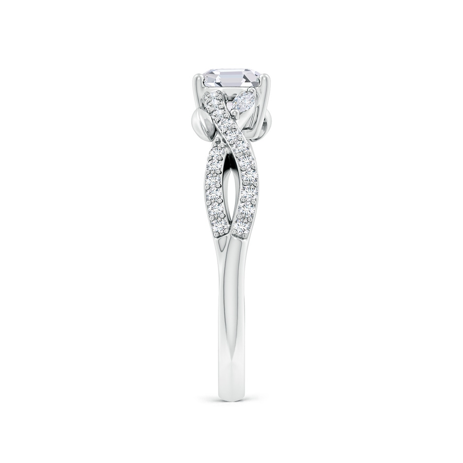 5mm FGVS Lab-Grown Nature-Inspired Asscher-Cut and Marquise Diamond Side Stone Engagement Ring in White Gold side 299