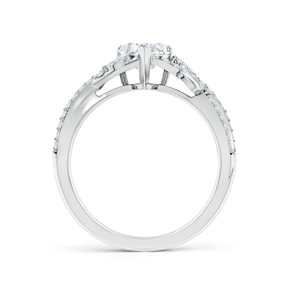 6mm FGVS Lab-Grown Nature-Inspired Heart and Marquise Diamond Side Stone Engagement Ring in White Gold side 199