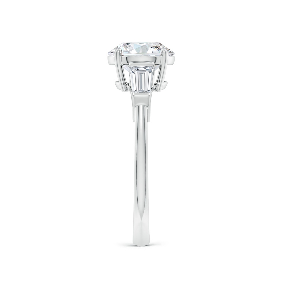 8mm FGVS Lab-Grown Round and Tapered Baguette Diamond Side Stone Engagement Ring in 9K White Gold side 299