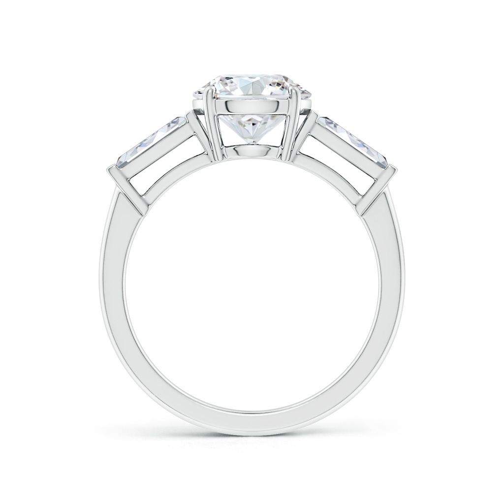 8mm FGVS Lab-Grown Round and Tapered Baguette Diamond Side Stone Engagement Ring in White Gold Side 199
