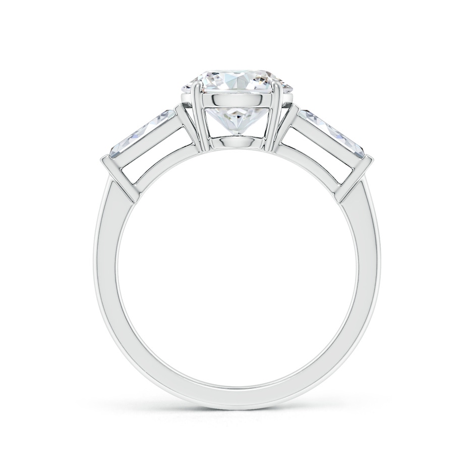 8mm FGVS Lab-Grown Round and Tapered Baguette Diamond Side Stone Engagement Ring in White Gold side 199