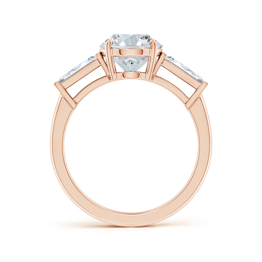 10x8mm FGVS Lab-Grown Oval and Tapered Baguette Diamond Side Stone Engagement Ring in 18K Rose Gold Side 199