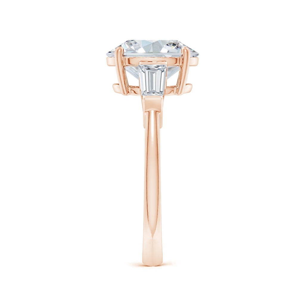 10x8mm FGVS Lab-Grown Oval and Tapered Baguette Diamond Side Stone Engagement Ring in 18K Rose Gold Side 299