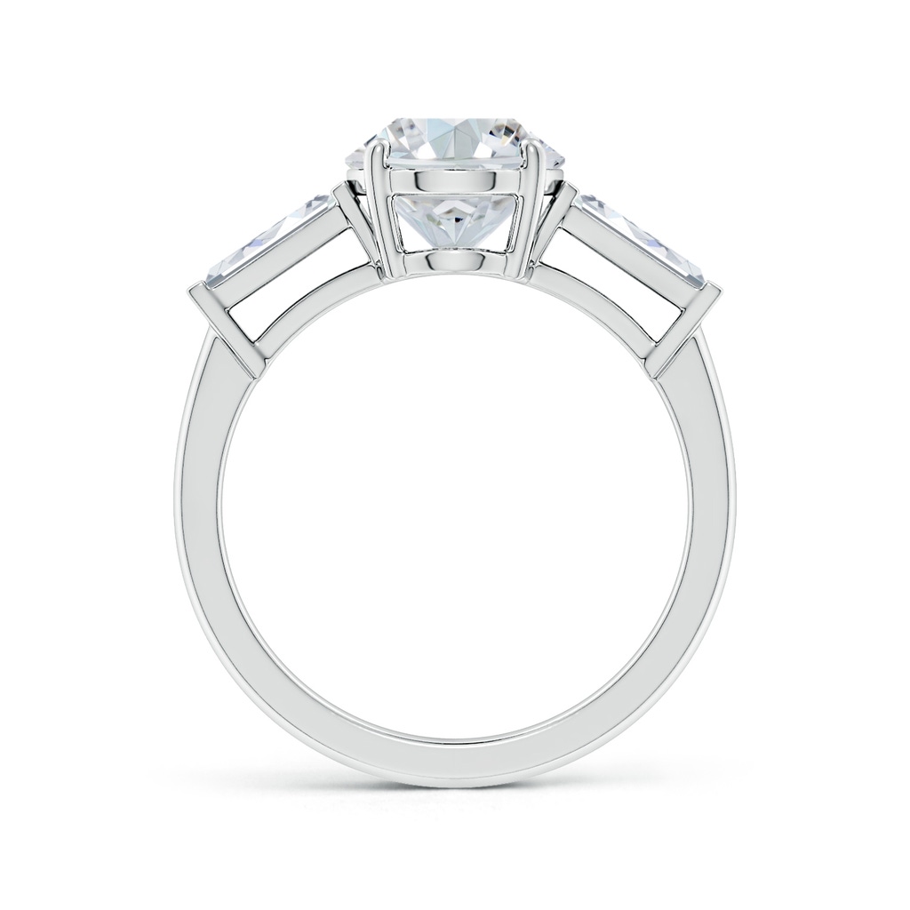 10x8mm FGVS Lab-Grown Oval and Tapered Baguette Diamond Side Stone Engagement Ring in P950 Platinum Side 199