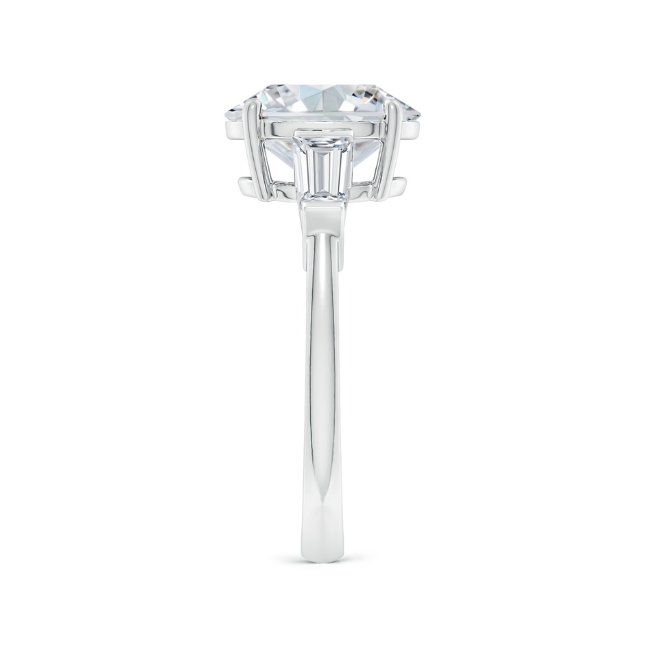 10x8mm FGVS Lab-Grown Oval and Tapered Baguette Diamond Side Stone Engagement Ring in P950 Platinum side 299
