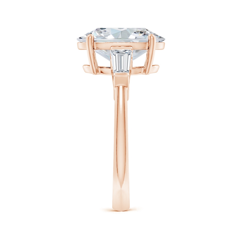 12x8mm FGVS Lab-Grown Oval and Tapered Baguette Diamond Side Stone Engagement Ring in 18K Rose Gold side 299