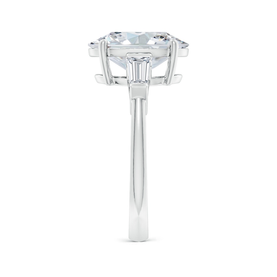 12x8mm FGVS Lab-Grown Oval and Tapered Baguette Diamond Side Stone Engagement Ring in 18K White Gold side 299