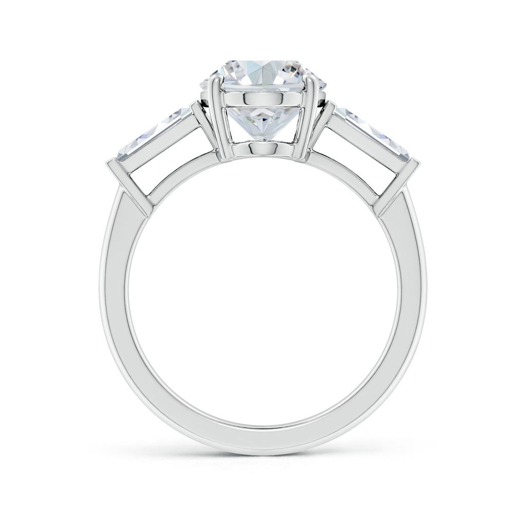 12x8mm FGVS Lab-Grown Oval and Tapered Baguette Diamond Side Stone Engagement Ring in P950 Platinum Side 199