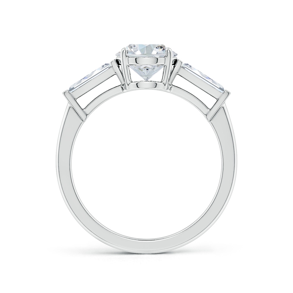 9x7mm FGVS Lab-Grown Oval and Tapered Baguette Diamond Side Stone Engagement Ring in P950 Platinum side 199