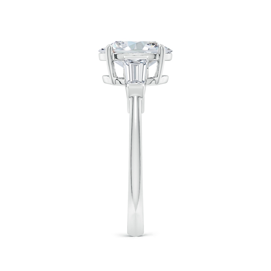 9x7mm FGVS Lab-Grown Oval and Tapered Baguette Diamond Side Stone Engagement Ring in P950 Platinum side 299