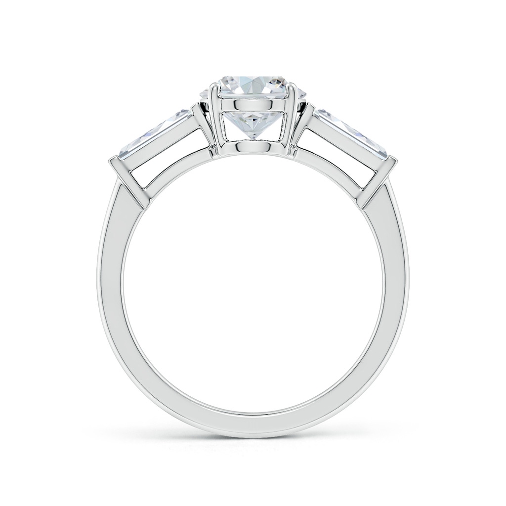 9x7mm FGVS Lab-Grown Oval and Tapered Baguette Diamond Side Stone Engagement Ring in White Gold Side 199