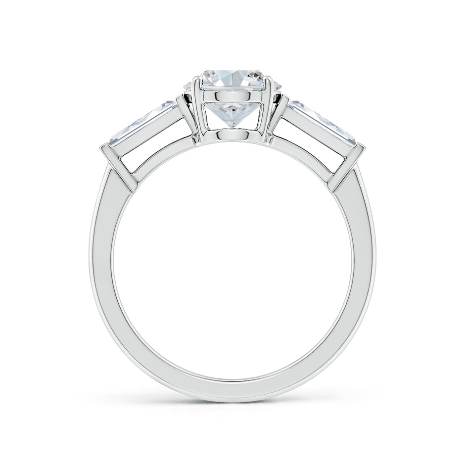 9x7mm FGVS Lab-Grown Oval and Tapered Baguette Diamond Side Stone Engagement Ring in White Gold side 199