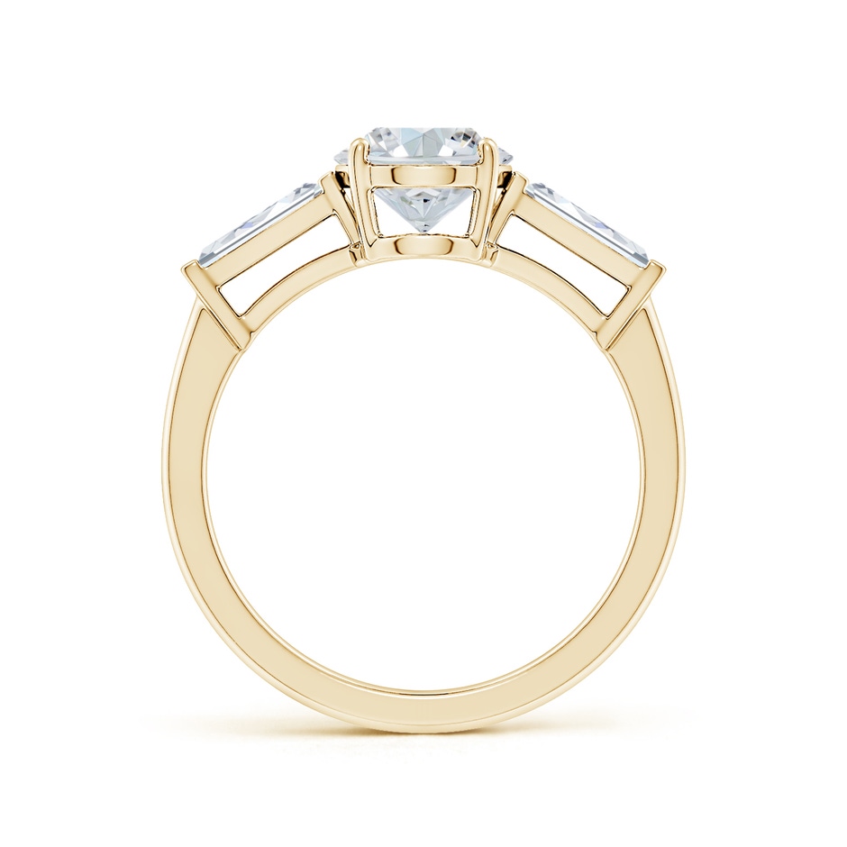 9x7mm FGVS Lab-Grown Oval and Tapered Baguette Diamond Side Stone Engagement Ring in Yellow Gold side 199
