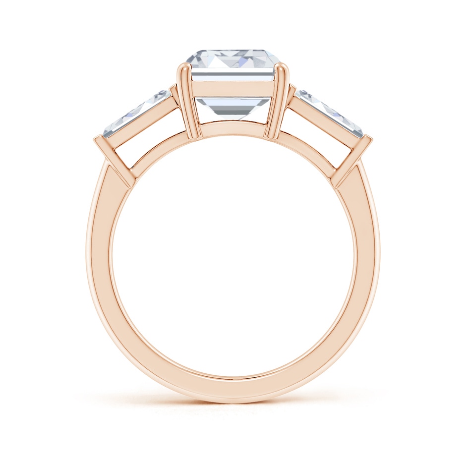 10x7.5mm FGVS Lab-Grown Emerald-Cut and Tapered Baguette Diamond Side Stone Engagement Ring in Rose Gold side 199
