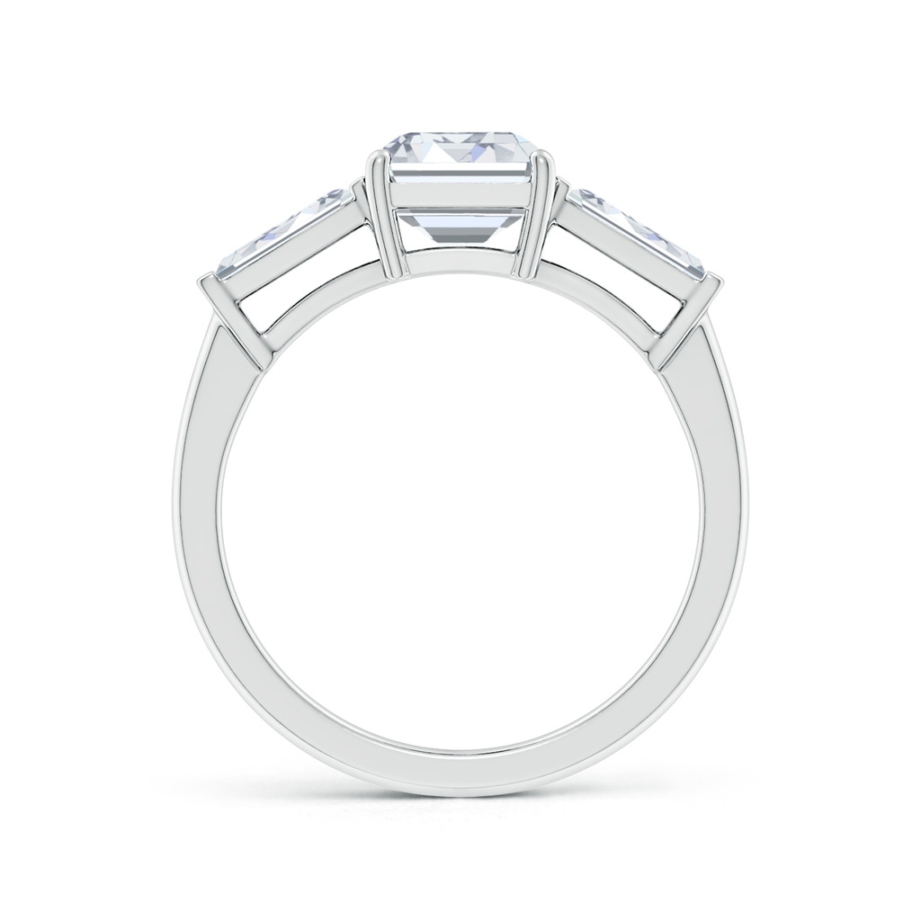 8.5x6.5mm FGVS Lab-Grown Emerald-Cut and Tapered Baguette Diamond Side Stone Engagement Ring in P950 Platinum - side 199