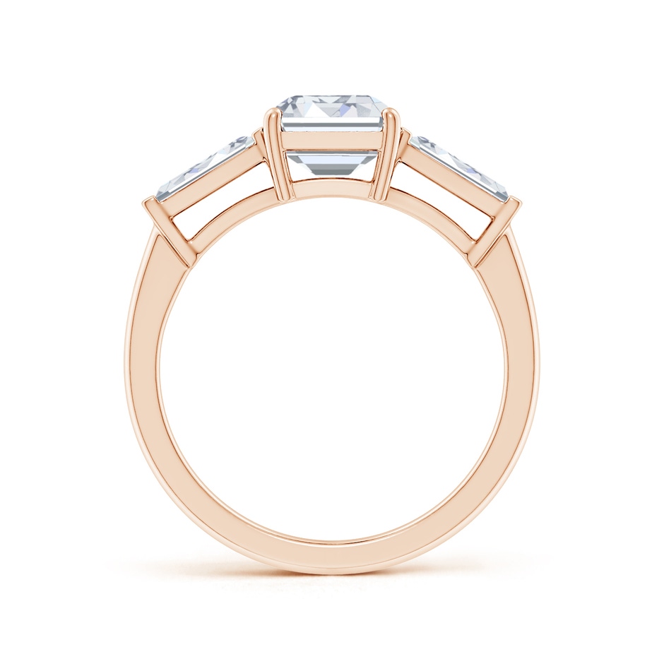 8.5x6.5mm FGVS Lab-Grown Emerald-Cut and Tapered Baguette Diamond Side Stone Engagement Ring in Rose Gold side 199