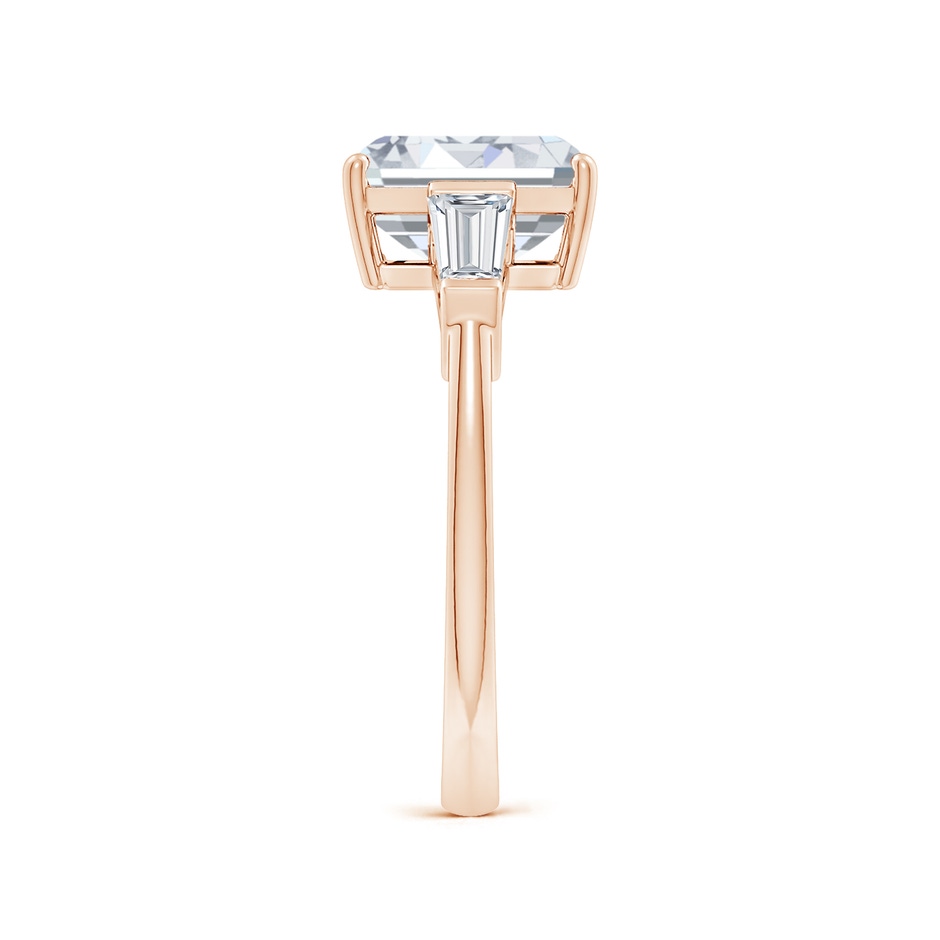 8.5x6.5mm FGVS Lab-Grown Emerald-Cut and Tapered Baguette Diamond Side Stone Engagement Ring in Rose Gold side 299