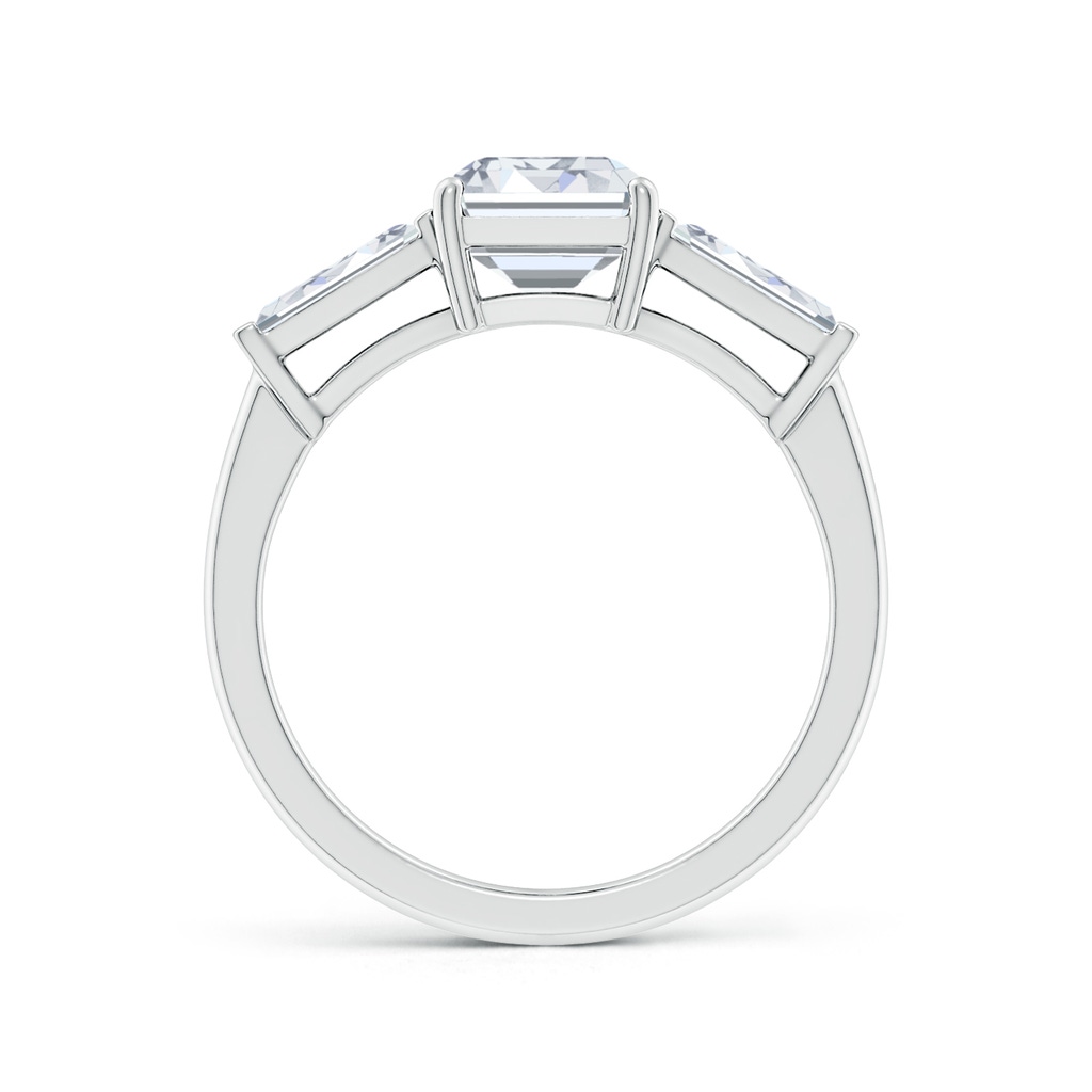 8.5x6.5mm FGVS Lab-Grown Emerald-Cut and Tapered Baguette Diamond Side Stone Engagement Ring in White Gold Side 199