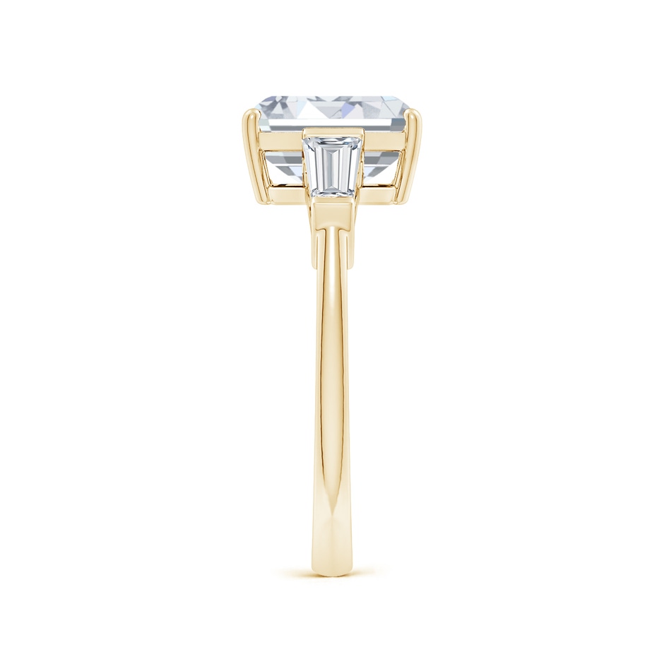 8.5x6.5mm FGVS Lab-Grown Emerald-Cut and Tapered Baguette Diamond Side Stone Engagement Ring in Yellow Gold side 299