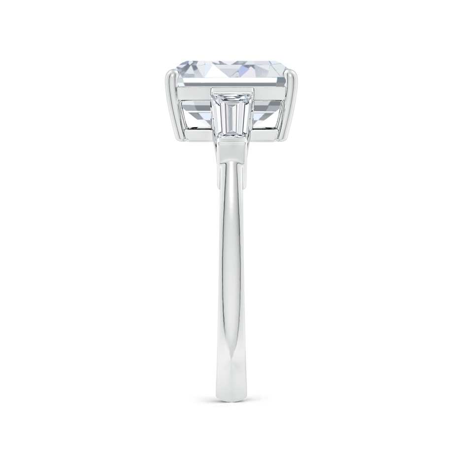 9x7mm FGVS Lab-Grown Emerald-Cut and Tapered Baguette Diamond Side Stone Engagement Ring in White Gold side 299