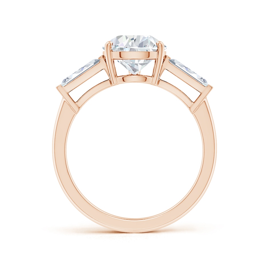 10x8mm FGVS Lab-Grown Pear and Tapered Baguette Diamond Side Stone Engagement Ring in Rose Gold side 199