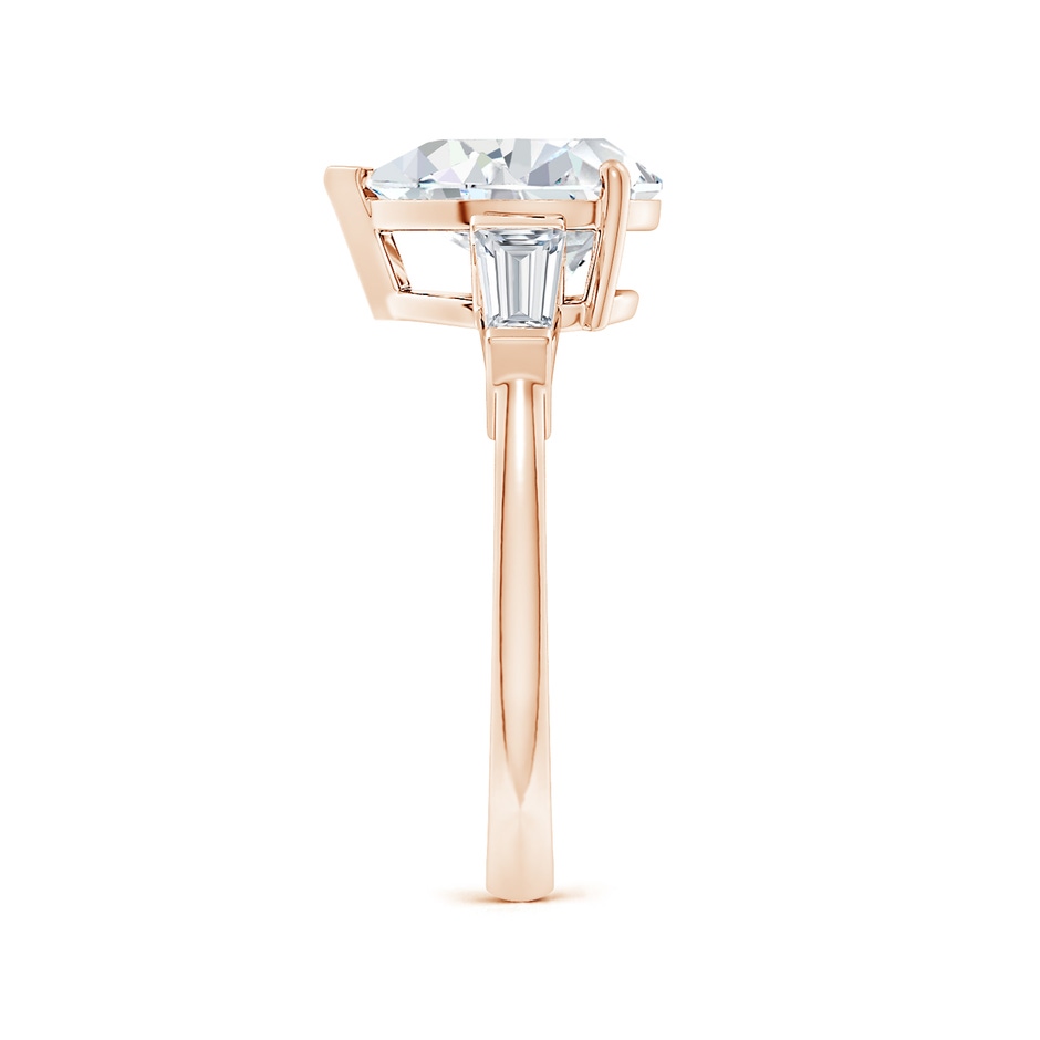 10x8mm FGVS Lab-Grown Pear and Tapered Baguette Diamond Side Stone Engagement Ring in Rose Gold side 299