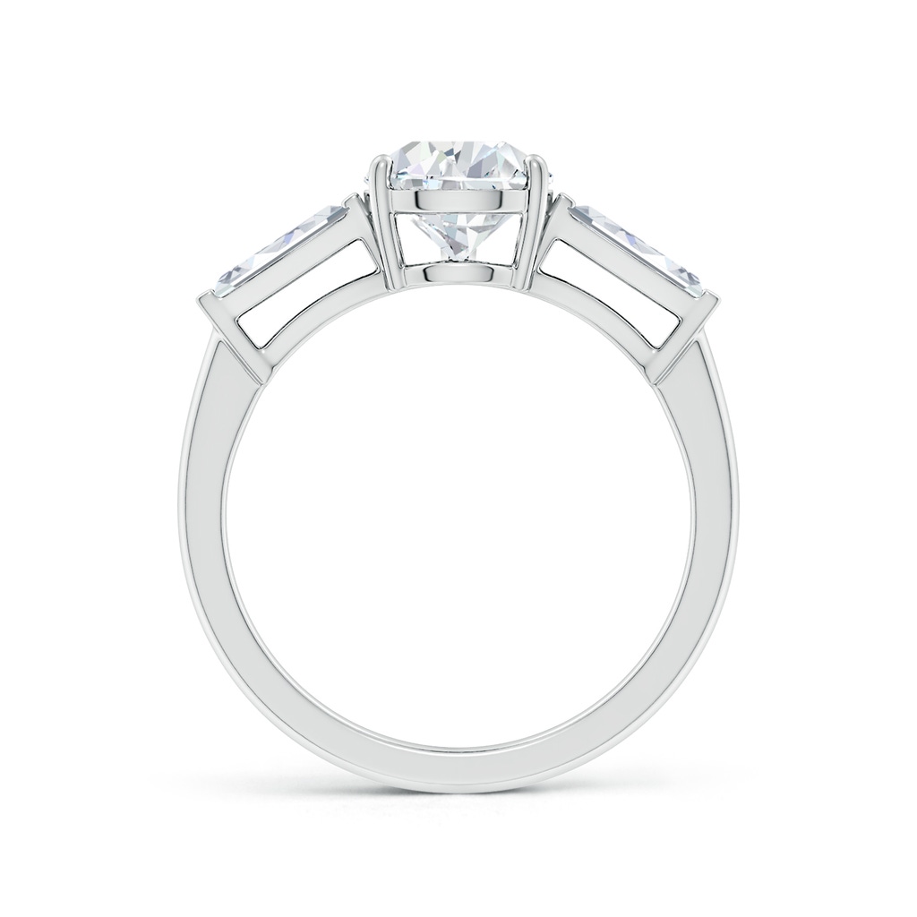9x7mm FGVS Lab-Grown Pear and Tapered Baguette Diamond Side Stone Engagement Ring in White Gold Side 199