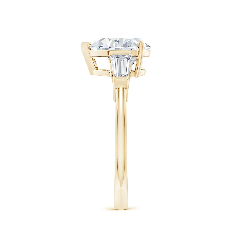 9x7mm FGVS Lab-Grown Pear and Tapered Baguette Diamond Side Stone Engagement Ring in Yellow Gold side 299