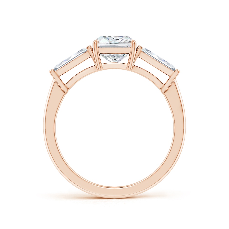 8x6mm FGVS Lab-Grown Radiant-Cut and Tapered Baguette Diamond Side Stone Engagement Ring in Rose Gold side 199