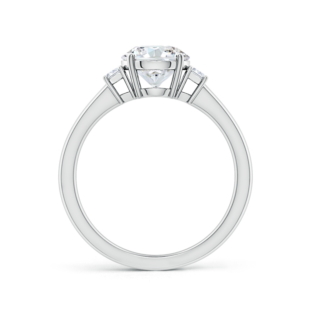 7.4mm FGVS Lab-Grown Round and Emerald-Cut Diamond Three Stone Engagement Ring in White Gold Side 199
