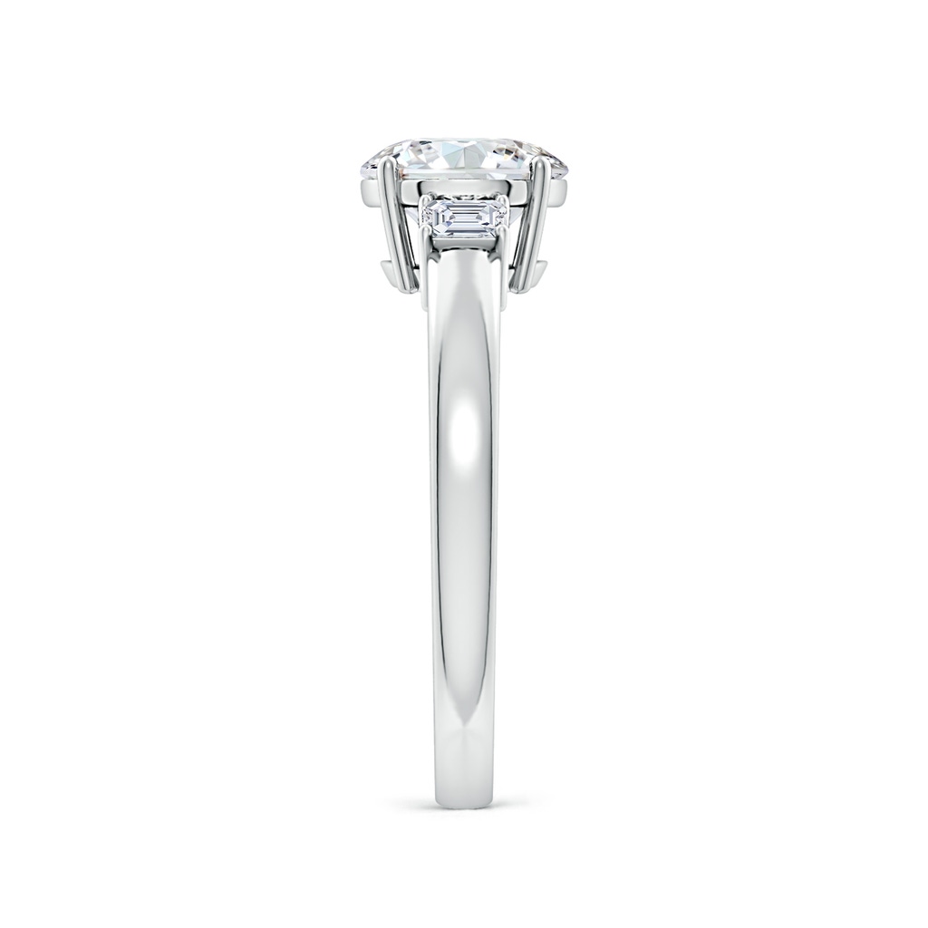 7.4mm FGVS Lab-Grown Round and Emerald-Cut Diamond Three Stone Engagement Ring in White Gold Side 299