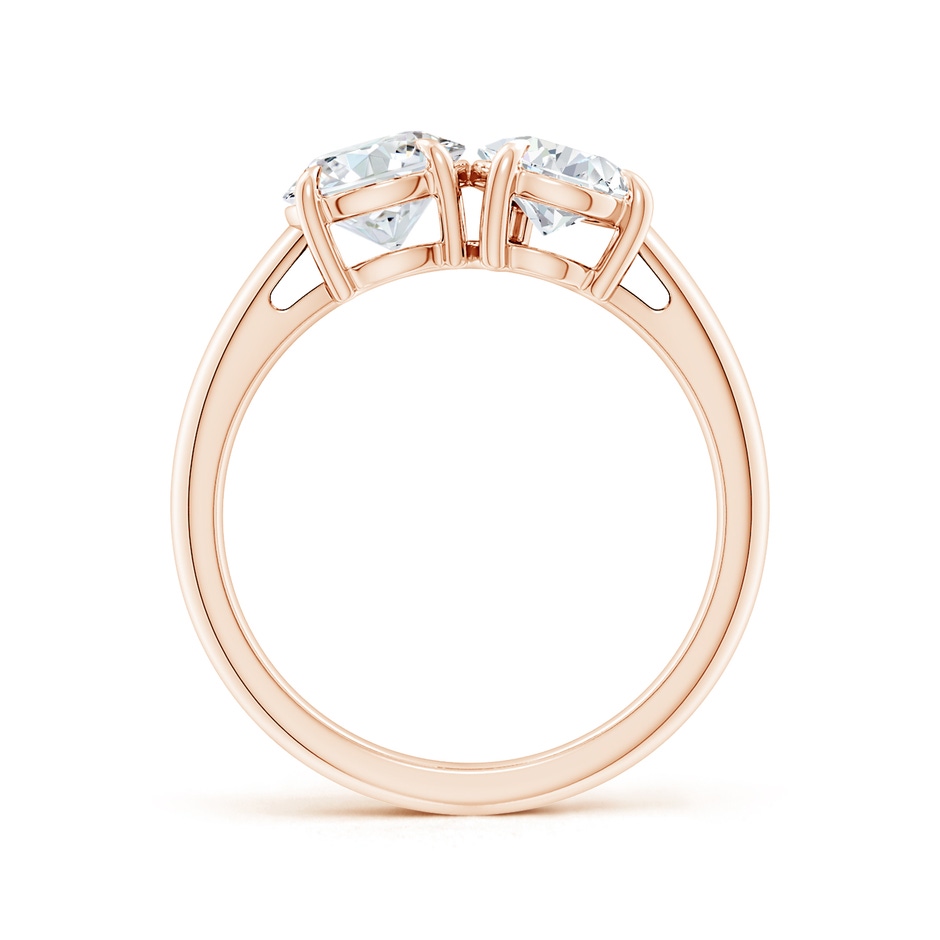 6.5mm FGVS Lab-Grown Round & Pear Diamond Two-Stone Engagement Ring in Rose Gold side 199