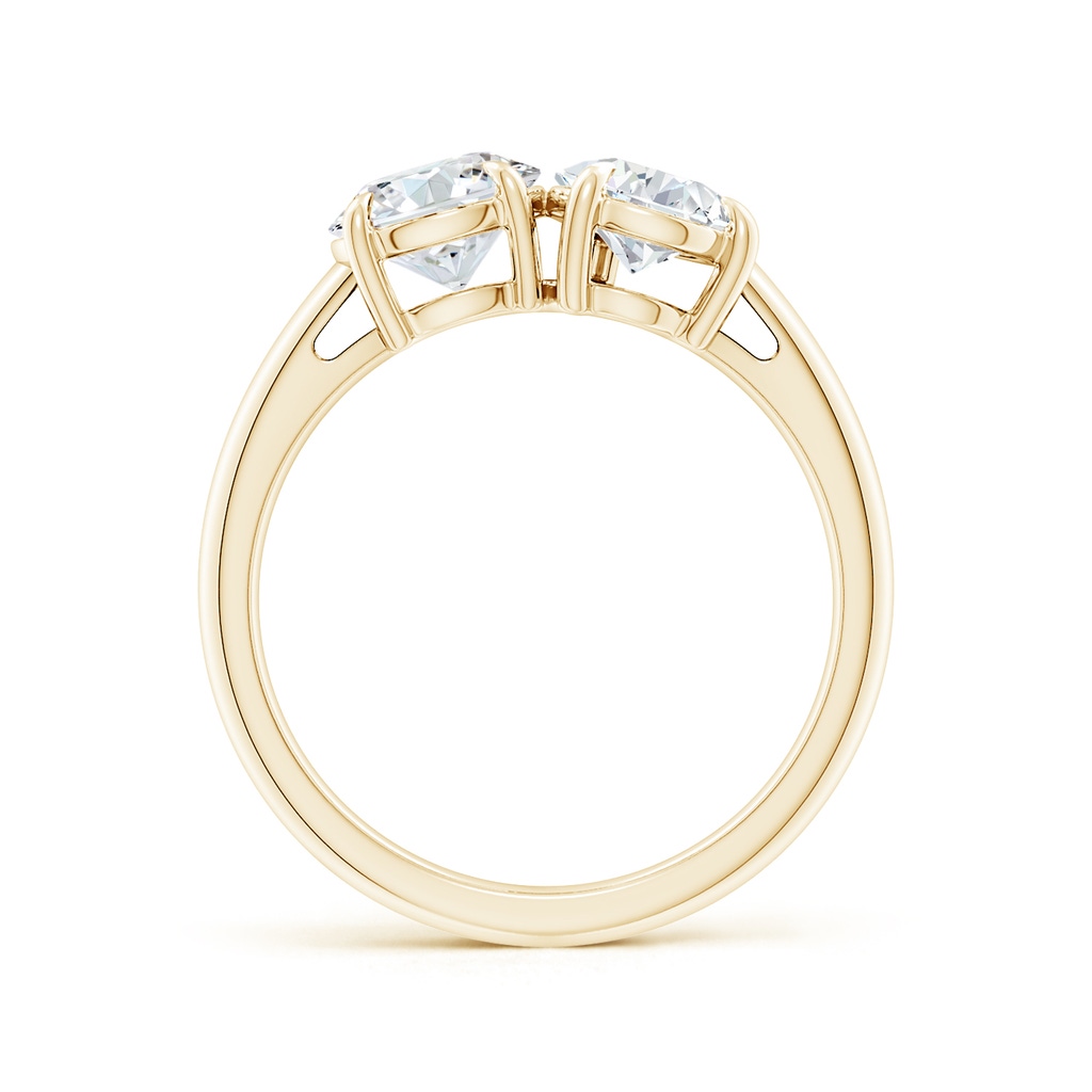 6.5mm FGVS Lab-Grown Round & Pear Diamond Two-Stone Engagement Ring in Yellow Gold - side 199