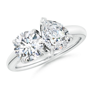 7.4mm FGVS Lab-Grown Round & Pear Diamond Two-Stone Engagement Ring in P950 Platinum