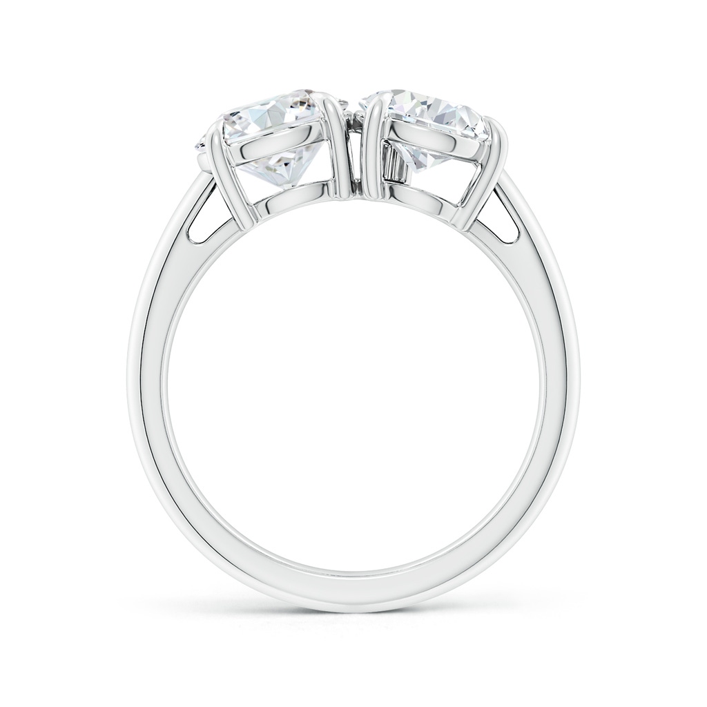 7.4mm FGVS Lab-Grown Round & Pear Diamond Two-Stone Engagement Ring in White Gold - side 199