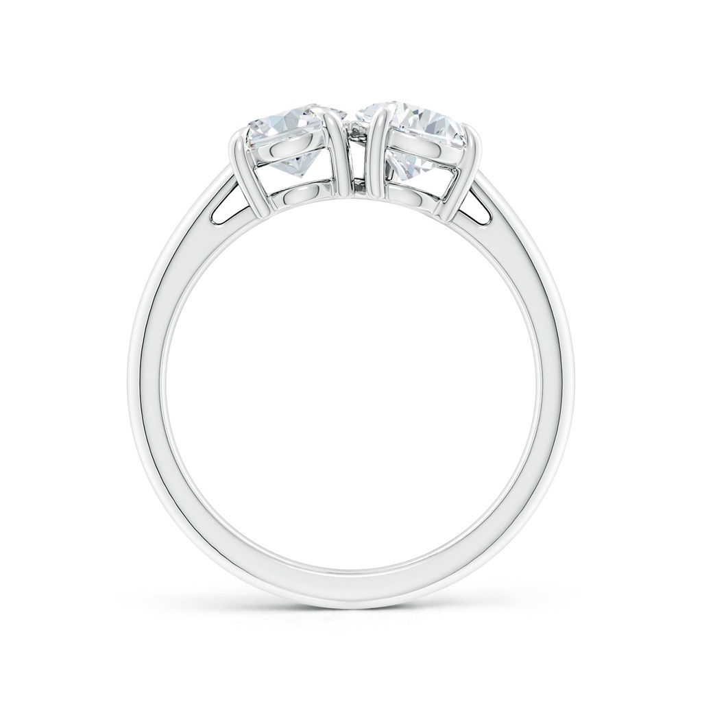 7.7x5.7mm FGVS Lab-Grown Oval & Pear Diamond Two-Stone Engagement Ring in S999 Silver Side 199