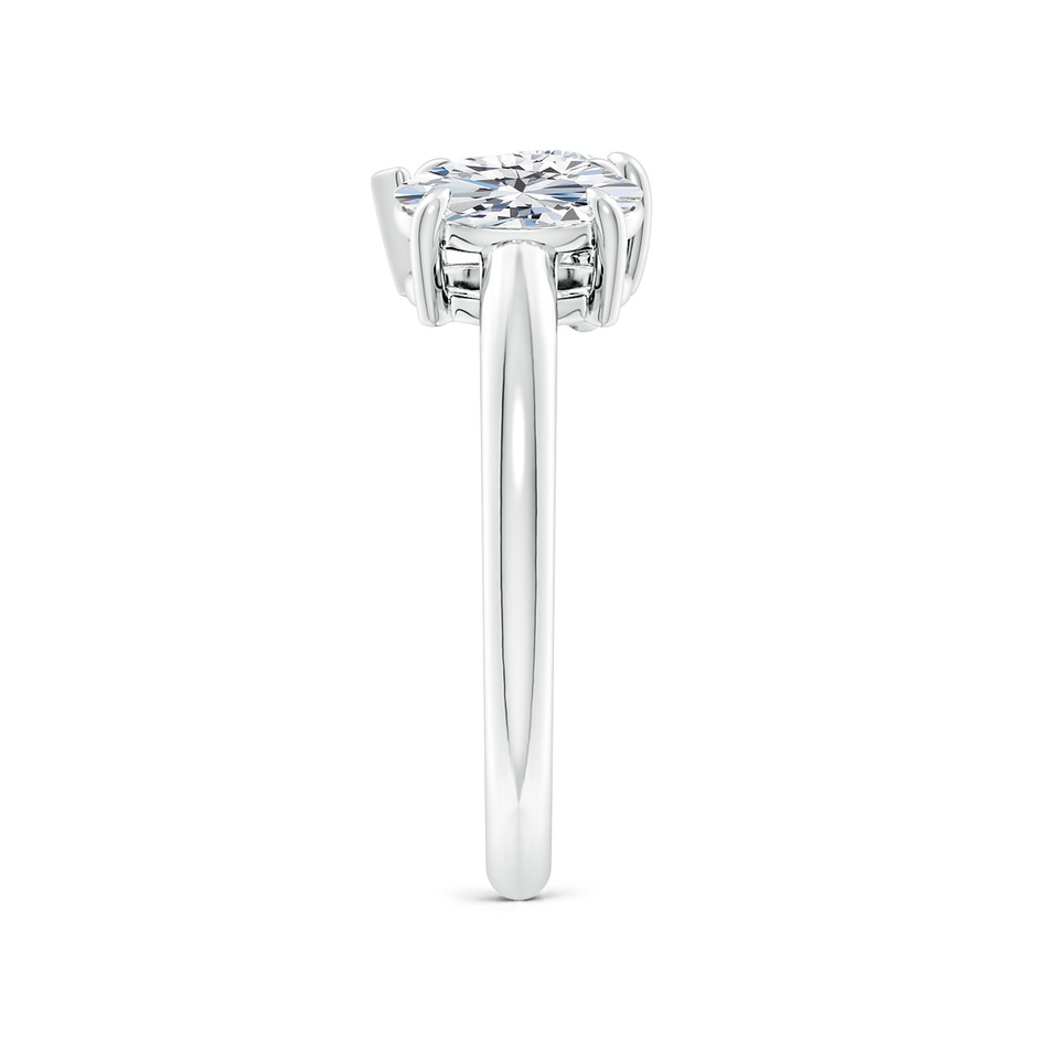 7.7x5.7mm FGVS Lab-Grown Oval & Pear Diamond Two-Stone Engagement Ring in S999 Silver side 299