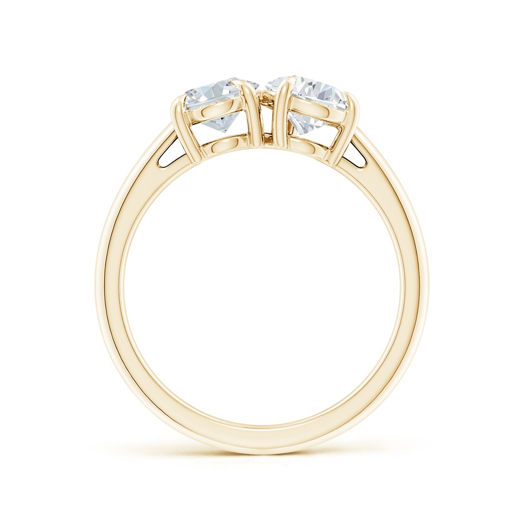7.7x5.7mm FGVS Lab-Grown Oval & Pear Diamond Two-Stone Engagement Ring in Yellow Gold Side 199