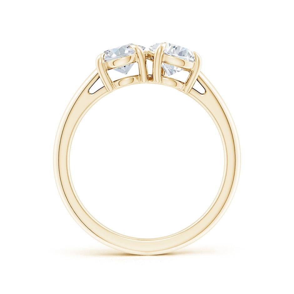 7.7x5.7mm FGVS Lab-Grown Oval & Pear Diamond Two-Stone Engagement Ring in Yellow Gold side 199