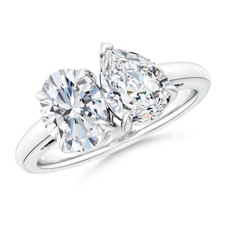 8.5x6.5mm FGVS Lab-Grown Oval & Pear Diamond Two-Stone Engagement Ring in P950 Platinum