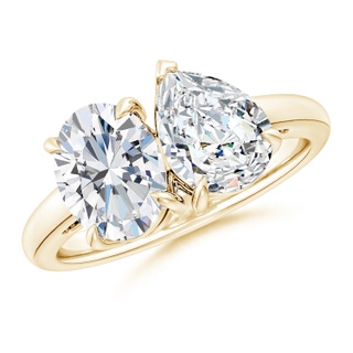 9x7mm FGVS Lab-Grown Oval & Pear Diamond Two-Stone Engagement Ring in 18K Yellow Gold