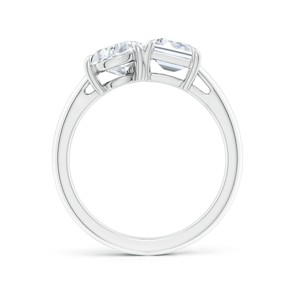 7.5x5.5mm FGVS Lab-Grown Emerald-Cut & Pear Diamond Two-Stone Engagement Ring in P950 Platinum Side 199