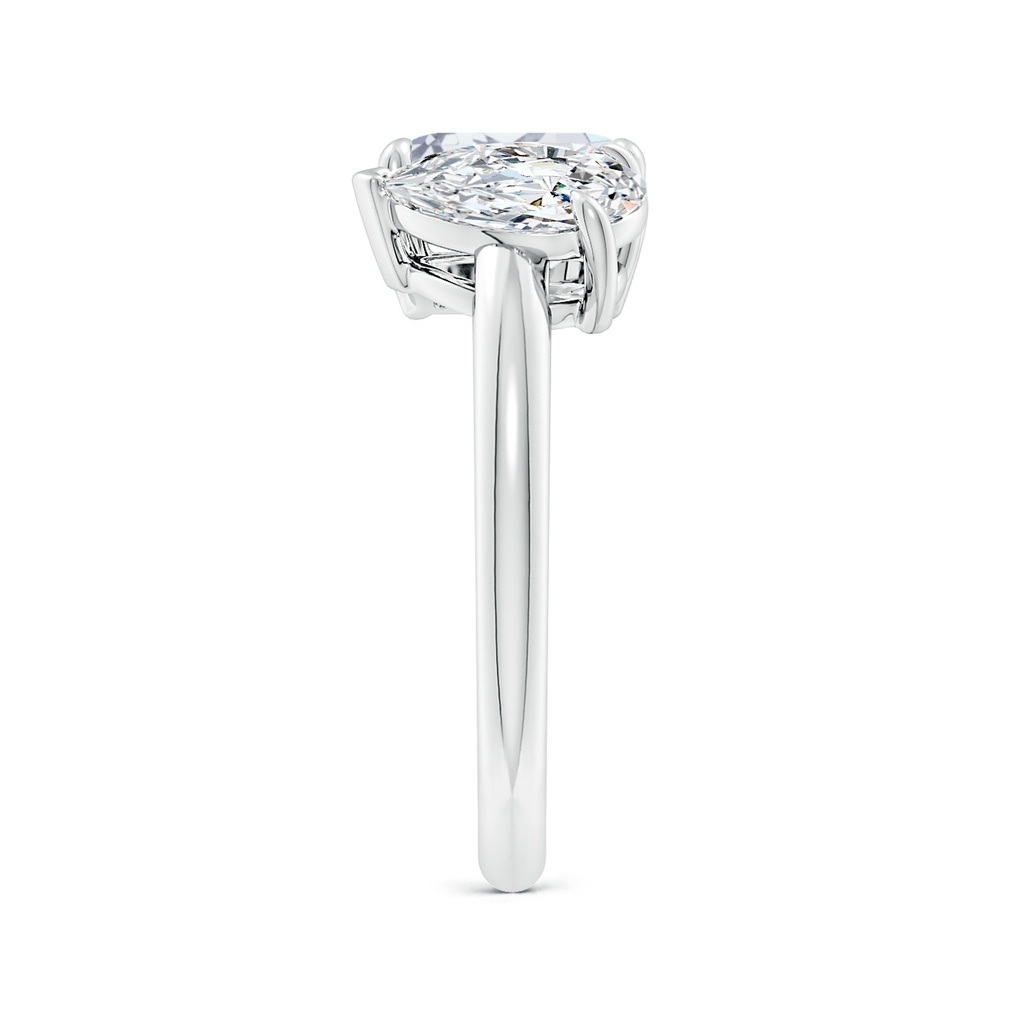 7.5x5.5mm FGVS Lab-Grown Emerald-Cut & Pear Diamond Two-Stone Engagement Ring in P950 Platinum Side 299