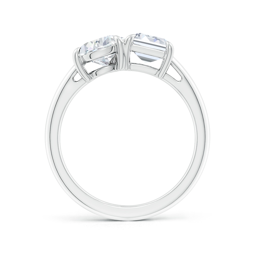 7.5x5.5mm FGVS Lab-Grown Emerald-Cut & Pear Diamond Two-Stone Engagement Ring in White Gold - side 199