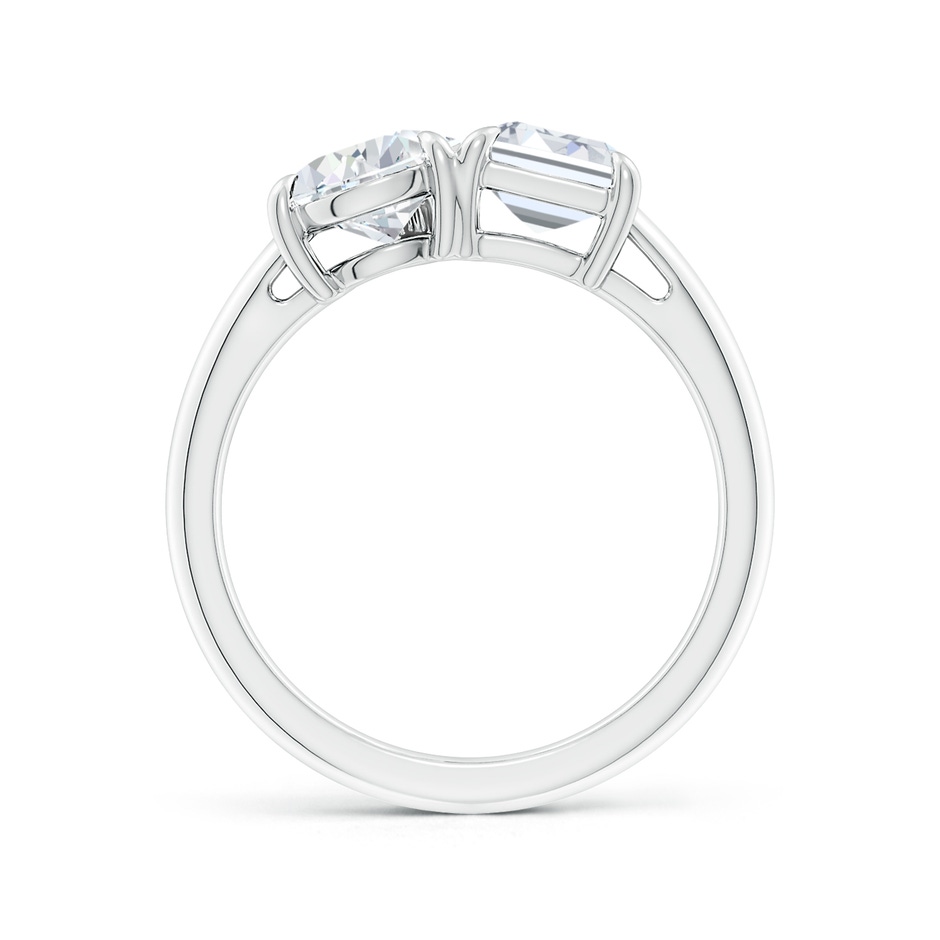 7.5x5.5mm FGVS Lab-Grown Emerald-Cut & Pear Diamond Two-Stone Engagement Ring in White Gold side 199