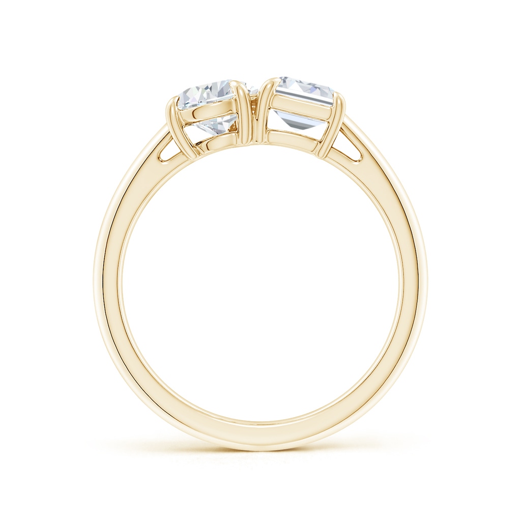 7x5mm FGVS Lab-Grown Emerald-Cut & Pear Diamond Two-Stone Engagement Ring in Yellow Gold Side 199