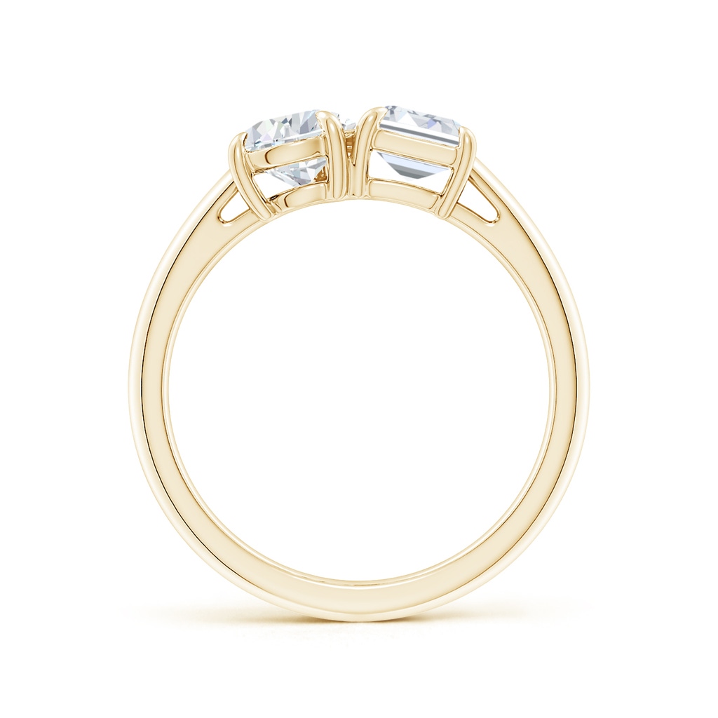 7x5mm FGVS Lab-Grown Emerald-Cut & Pear Diamond Two-Stone Engagement Ring in Yellow Gold - side 199