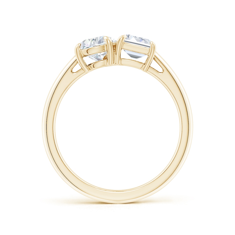 7x5mm FGVS Lab-Grown Emerald-Cut & Pear Diamond Two-Stone Engagement Ring in Yellow Gold side 199