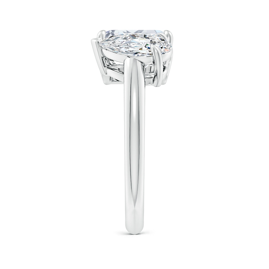 8.5x6.5mm FGVS Lab-Grown Emerald-Cut & Pear Diamond Two-Stone Engagement Ring in P950 Platinum side 299